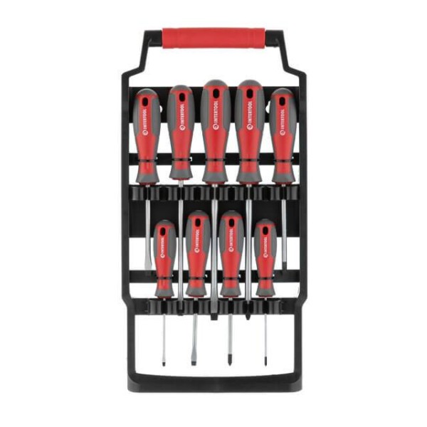 Набір викруток 9 од. (SL3.0 * 75 мм, SL5.0 * 75 мм, SL6.0 * 100 мм, SL6.0 * 150 мм, SL8.0 * 150 мм, PH0 * 75 мм, PH1 * 75 мм, PH2 * 100 мм, PH3 * 150 мм) INTERTOOL VT-3349