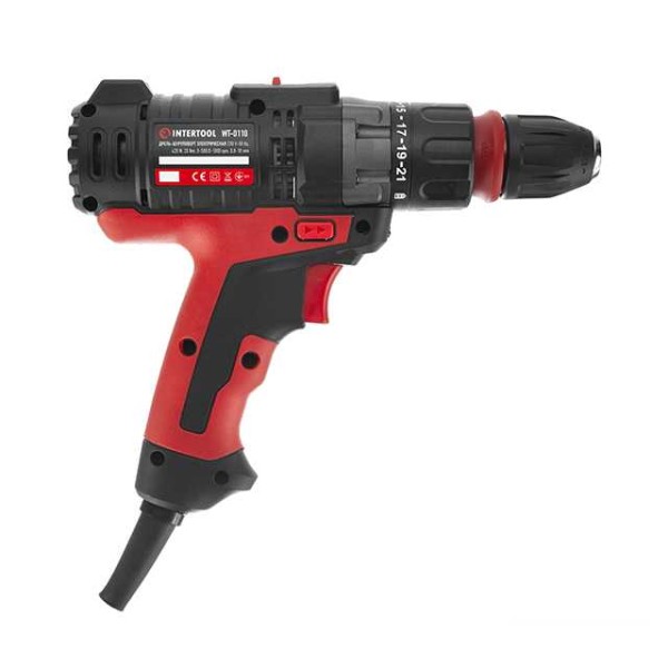 Дриль-шурупокрут електричний 420 Вт, 0-500/0-1800 об/хв., 0.8-10 мм, макс. 20 Nм, знімний патрон INTERTOOL WT-0110