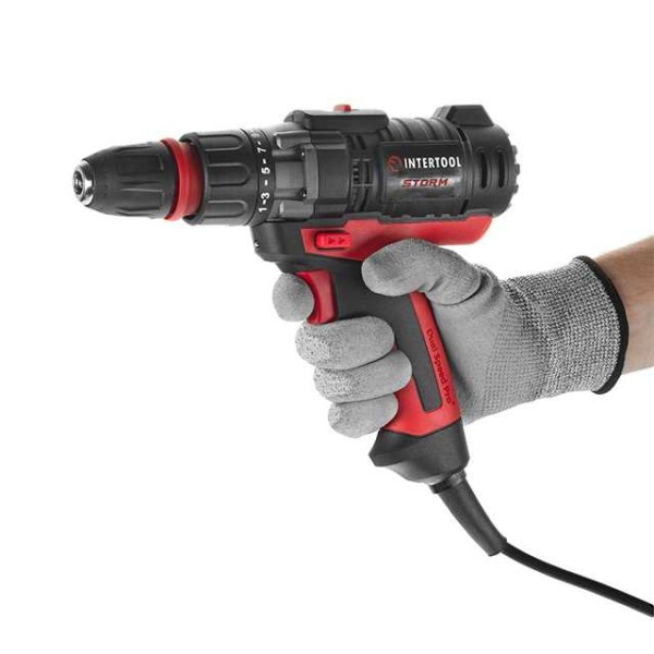 Дриль-шурупокрут електричний 420 Вт, 0-500/0-1800 об/хв., 0.8-10 мм, макс. 20 Nм, знімний патрон INTERTOOL WT-0110