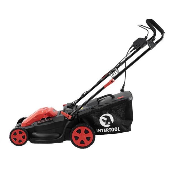 Газонокосарка електрична 1,8 кВт, 230 В, ~50 Гц, 3200 об/хв, ширина захвату 400 мм, висота зрізу 25-75 мм, контейнер 40 л, STORM INTERTOOL WT-2265