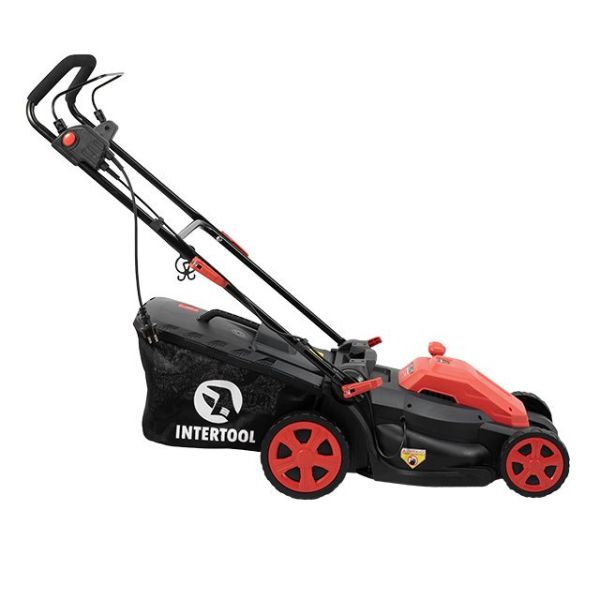 Газонокосарка електрична 1,8 кВт, 230 В, ~50 Гц, 3200 об/хв, ширина захвату 400 мм, висота зрізу 25-75 мм, контейнер 40 л, STORM INTERTOOL WT-2265