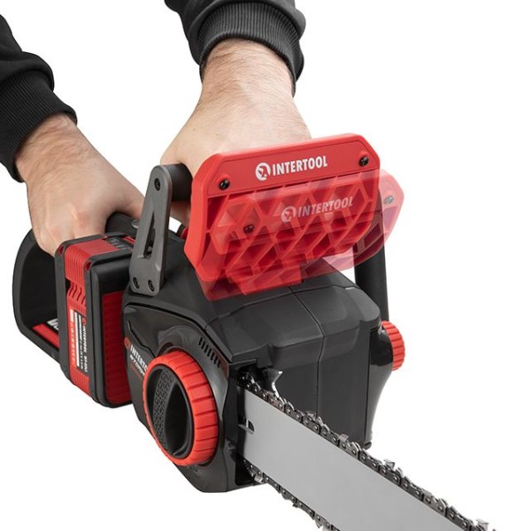 Пила ланцюгова акумуляторна з безщітковим двигуном 40 В (2х20 В), шина 35 см, SDS-система натягу ланцюга, без ЗП та АКБ INTERTOOL WT-9211