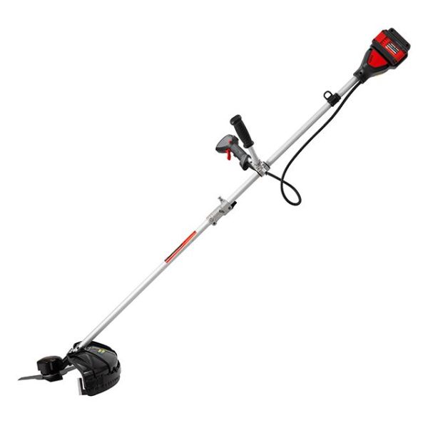 Тример акумуляторний з безщітковим двигуном 40 В (2х20 В), 6000 об/хв, діаметр обертання диска/ліски 255/350 мм, котушка + 3-х зубчастий ніж, без ЗП та АКБ, STORM INTERTOOL WT-9213