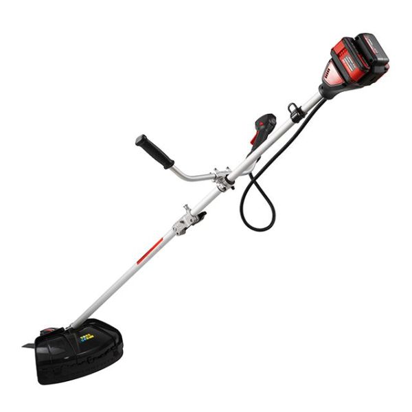 Тример акумуляторний з безщітковим двигуном 40 В (2х20 В), 6000 об/хв, діаметр обертання диска/ліски 255/350 мм, котушка + 3-х зубчастий ніж, без ЗП та АКБ, STORM INTERTOOL WT-9213