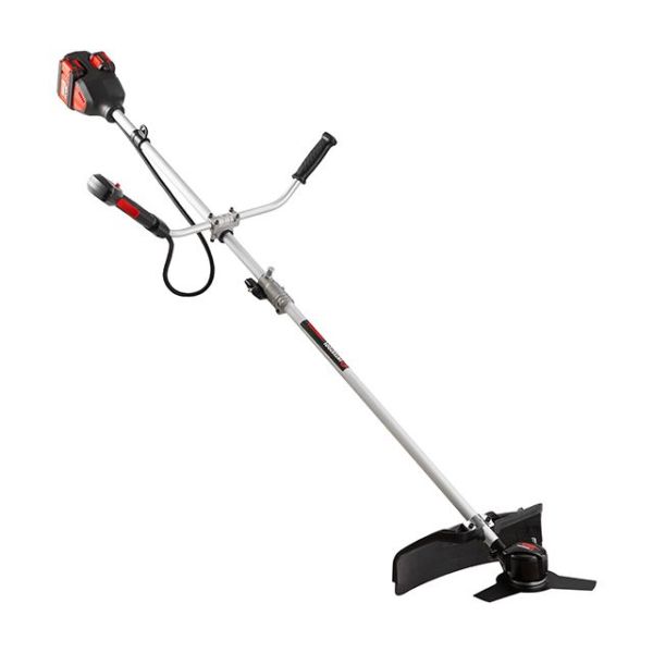 Тример акумуляторний з безщітковим двигуном 40 В (2х20 В), 6000 об/хв, діаметр обертання диска/ліски 255/350 мм, котушка + 3-х зубчастий ніж, без ЗП та АКБ, STORM INTERTOOL WT-9213