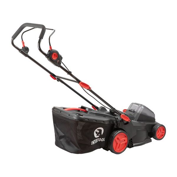 Газонокосарка акумуляторна з безщітковим двигуном 40 В (2х20 В), 3500 об/хв, ширина захвату 370 мм, висота зрізу 25-75 мм, контейнер 40 літрів, без ЗП та АКБ, STORM INTERTOOL WT-9216