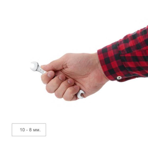 Ключ ріжковий 8-10 мм, STORM, Cr-V, покриття сатин-хром INTERTOOL XT-1109