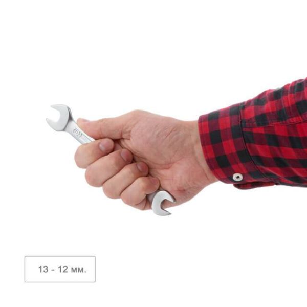 Ключ ріжковий 12-13 мм, STORM, Cr-V, покриття сатин-хром INTERTOOL XT-1112