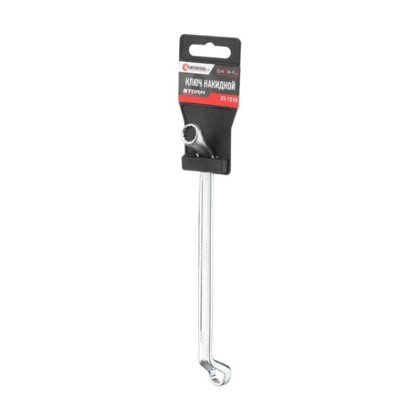 Ключ накидний 10х11 мм, CrV, покриття сатин-хром, PROF DIN3113 INTERTOOL XT-1210
