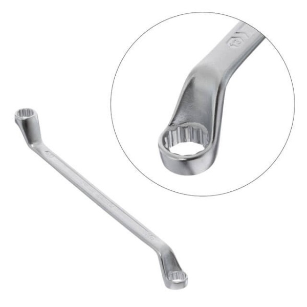 Ключ накидний 12х13 мм, CrV, покриття сатин-хром, PROF DIN3113 INTERTOOL XT-1212