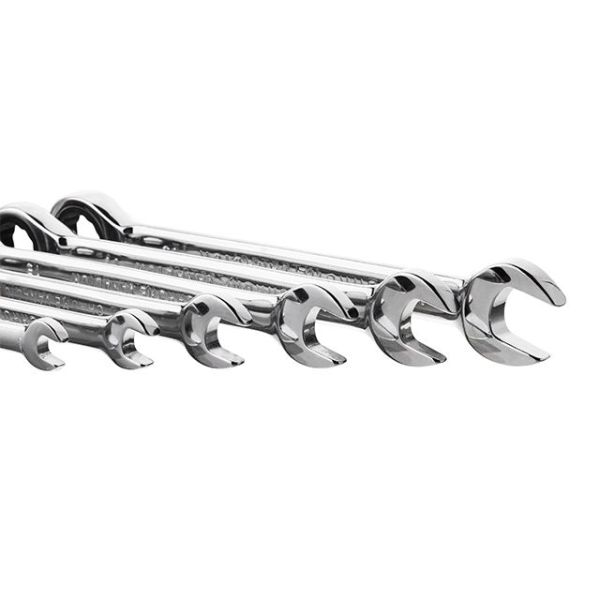 Набір ключів комбінованих з храповим механізмом 6 од., 8-19 мм, Cr-V; PROF DIN3113 INTERTOOL XT-1302