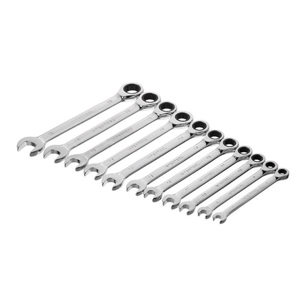 Набір ключів комбінованих з храповим механізмом 11 од., 8-19 мм, Cr-V; PROF DIN3113 INTERTOOL XT-1304