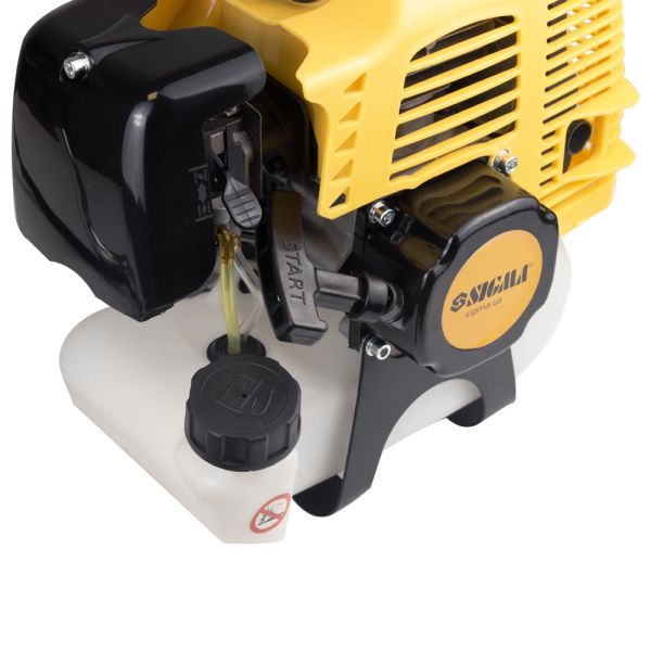 Тример бензиновий 3.6кВт 52см³ жорсткий посилений вал 28мм U-ручка (котушка, 2 ножі, ремінь) (з 2х частин) SIGMA (5612421)
