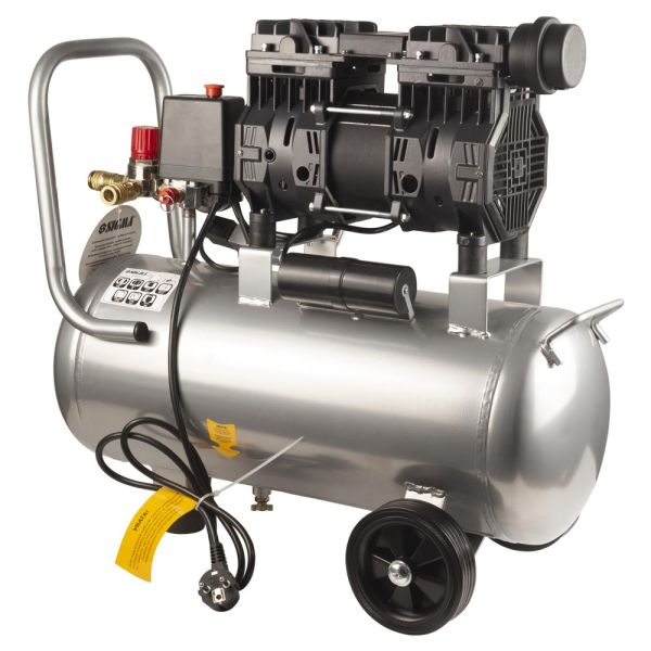 Компресор двоциліндровий безмасляний 1.1кВт 1400об/хв 160л/хв 8бар 58дБ 24л SIGMA (7042521)