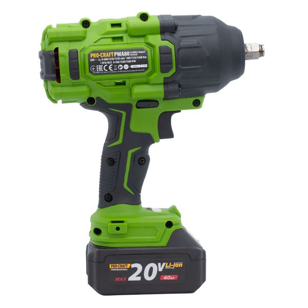 Акумуляторний гайковерт Procraft PWA80 Кейс (з 1 АКБ та ЗП)