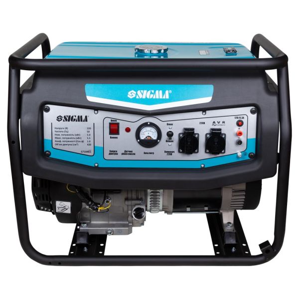 Генератор бензиновий 220В 2.8/3.0кВт 4-х тактний ручний запуск SIGMA (5710401)