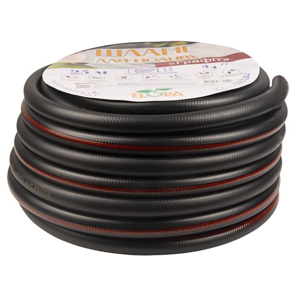 Шланг для поливу Графіт 5 шарів армований ¾" 25м FLORA (5063244)