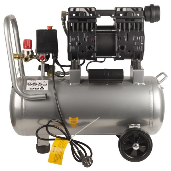 Компресор двоциліндровий безмасляний 1.1кВт 1400об/хв 160л/хв 8бар 58дБ 24л SIGMA (7042521)