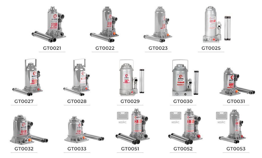 Линейка бутылочных домкратов 
