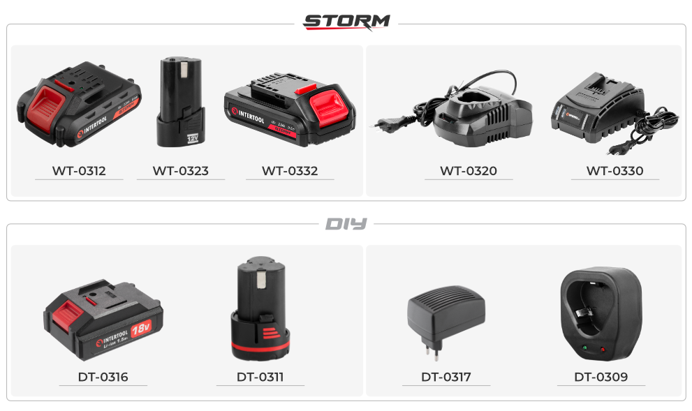 Лінійка зарядок та АКБ