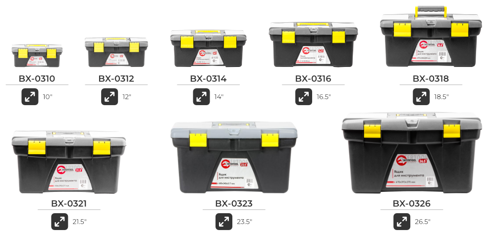 Лінійка ящиків з пластиковими замками