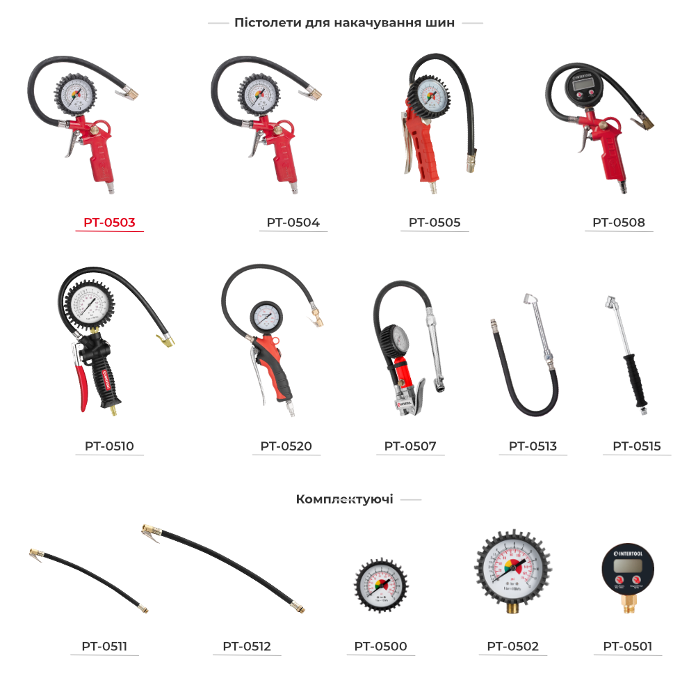Лінійка пістолетів для підкачування