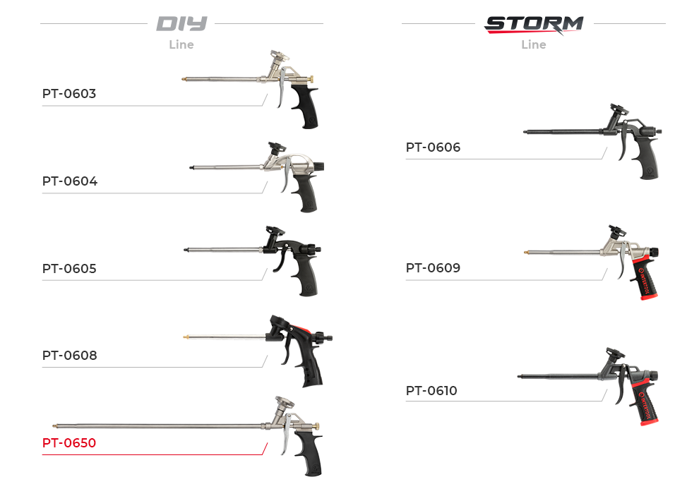 Линейки пистолетов