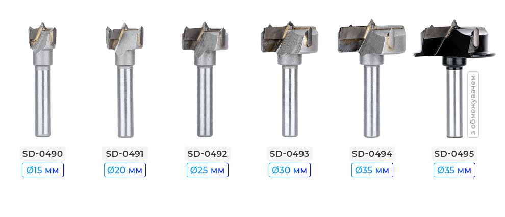 Лінійка фрез для фрезера