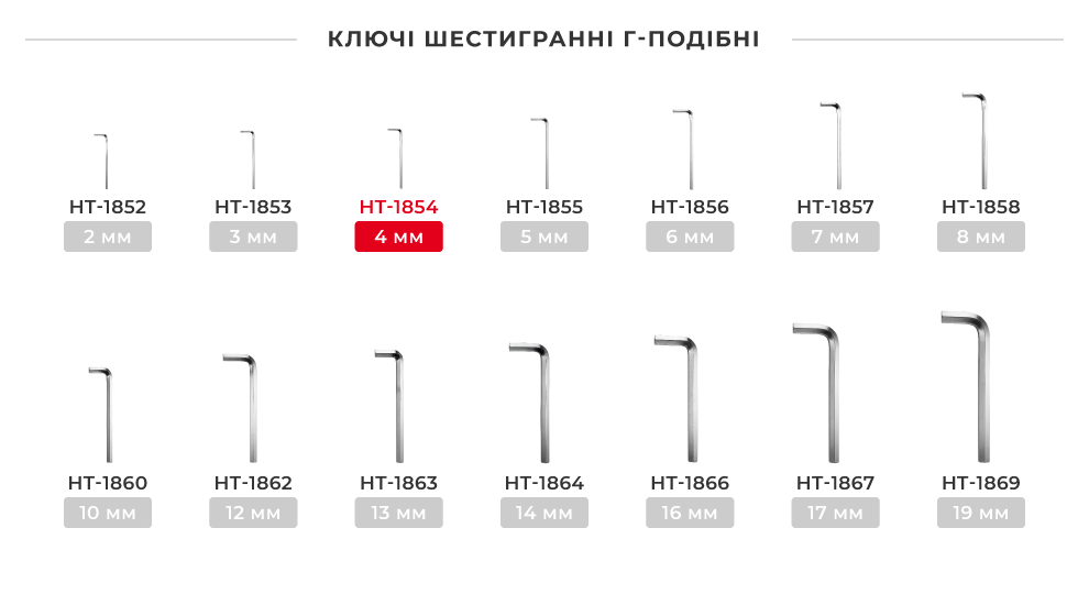 Лінійка ключів Г-подібних