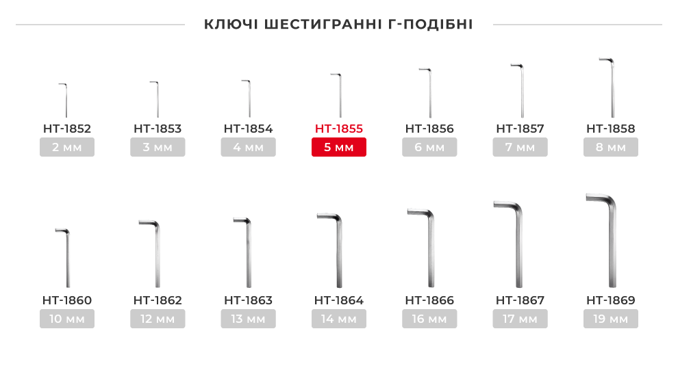 Лінійка ключів Г-подібних