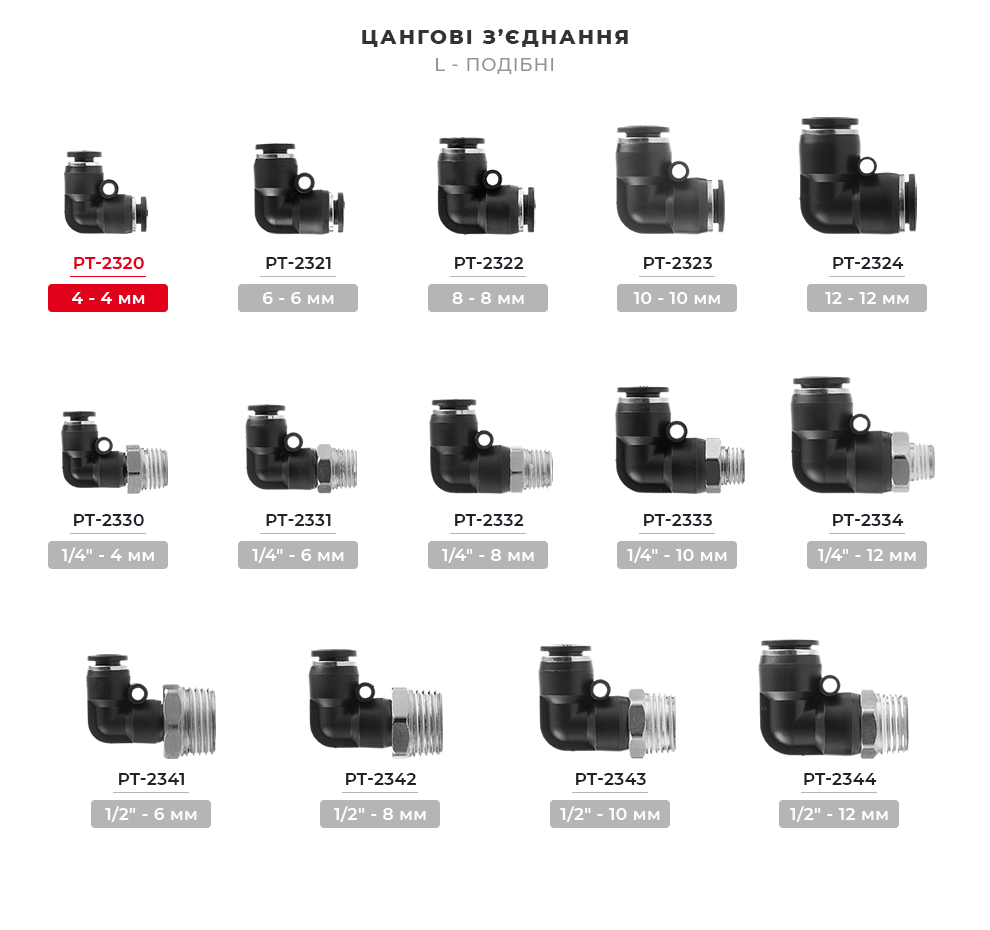 Лінійка з'єднувачів L-подібних