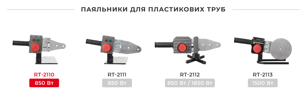 Лінійка паяльників для поліпропіленових труб