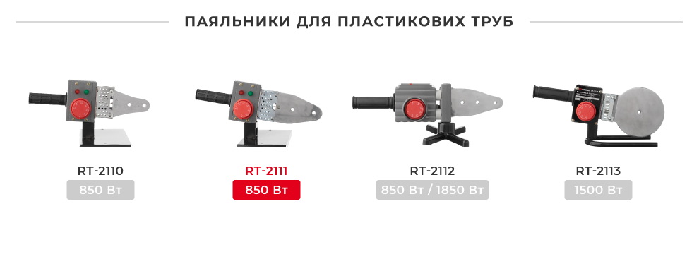 Лінійка паяльників для поліпропіленових труб