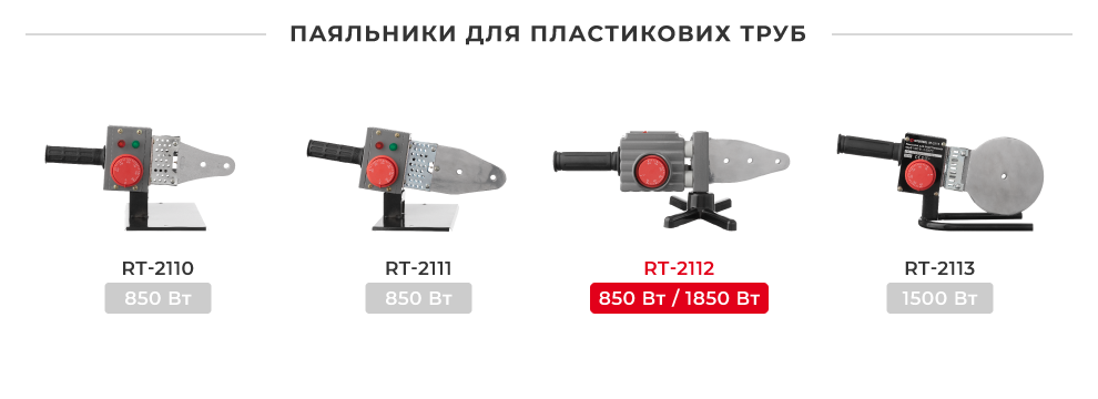 Лінійка паяльників для поліпропіленових труб