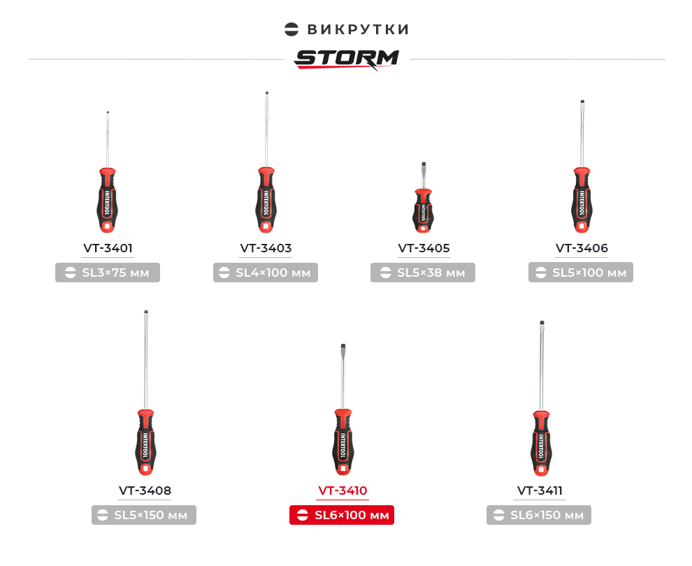 Лінійка викруток SL