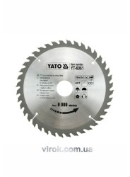 Диск пиляльний победітовий по дереву YATO: 184х30х3.2х2.2 мм, 40 зубців, R.P.M до 9000 1/хв [25/50]