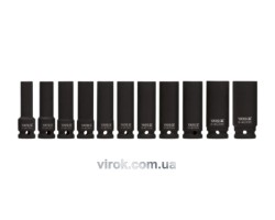 Набір головок торцевих ударних 6-гр. YATO : глибокі, квадрат 1/2