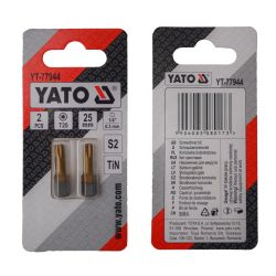Насадка викруткова YATO TORX T25 х 25 мм. HEX 1/4", покрита титаном, 2 шт.