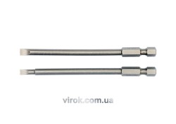 Насадка викруткова YATO : шліц SL4 ,SL5 x 100 мм. Набір 2 шт. [25/100]