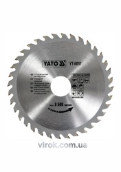 Диск пиляльний победітовий по дереву YATO: 160х30х2.8х2.0 мм, 36 зубців, R.P.M до 9500 1/хв [25/50]