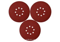 Круг шліфувальний з наждачн. паперу з липучкою YATO: Ø= 180 мм, Р180, до YT-82341, 3 шт [50/200]