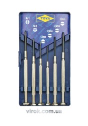 Набір викруток прецизійних VOREL : SL. Cr-V 6 Шт. [20/100]