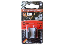 Насадка викруткова USH : PHILIPS PH1 x 25 мм, Уп. 2 шт.(блістер) [150]
