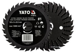Диск-фреза шліфувально-відрізний YATO по дереву, ПВХ, гіпсу; Ø=125/22.2мм, h=5мм, шорсткість №1(DW)