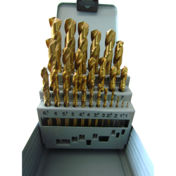 Набір свердел п/м 1-13мм 25шт HSS TiN коробка метал