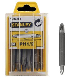 Біта двостороння з шестигранним хвостовиком 1/4 під шліци Ph1 і Ph2 довжиною 60 мм STANLEY 1-68-784