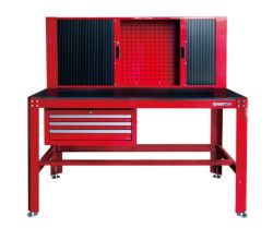 Верстак слюсарний 3 полиці, 2 дверки