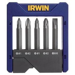 Набір біт посилених в футлярі 5 шт. (PH2,PZ2,T15,20,25), IRWIN