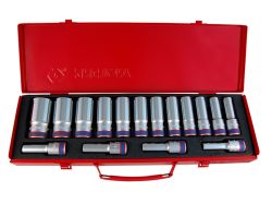 Набір головок 1/2" 12-гранн. подовжених 16 одиниць