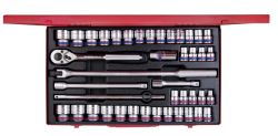 Набір торцевых головок з приладдям 1/2", 43 предмета